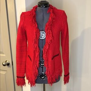 Nic & Zoe Fringe Knit Cardigan Size XS